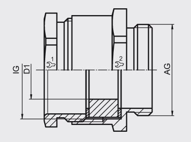 Kabelov� pr�chodka - nikl.mosaz Standard (4/4)