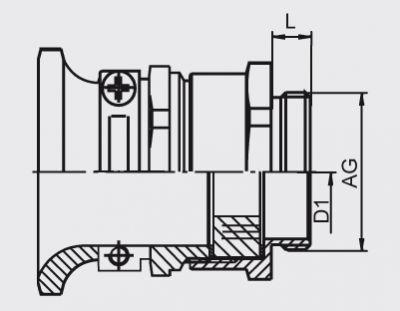Kabelov� pr�chodka - nikl.mosaz s upevn�n�m a vlo�kou (4/4)